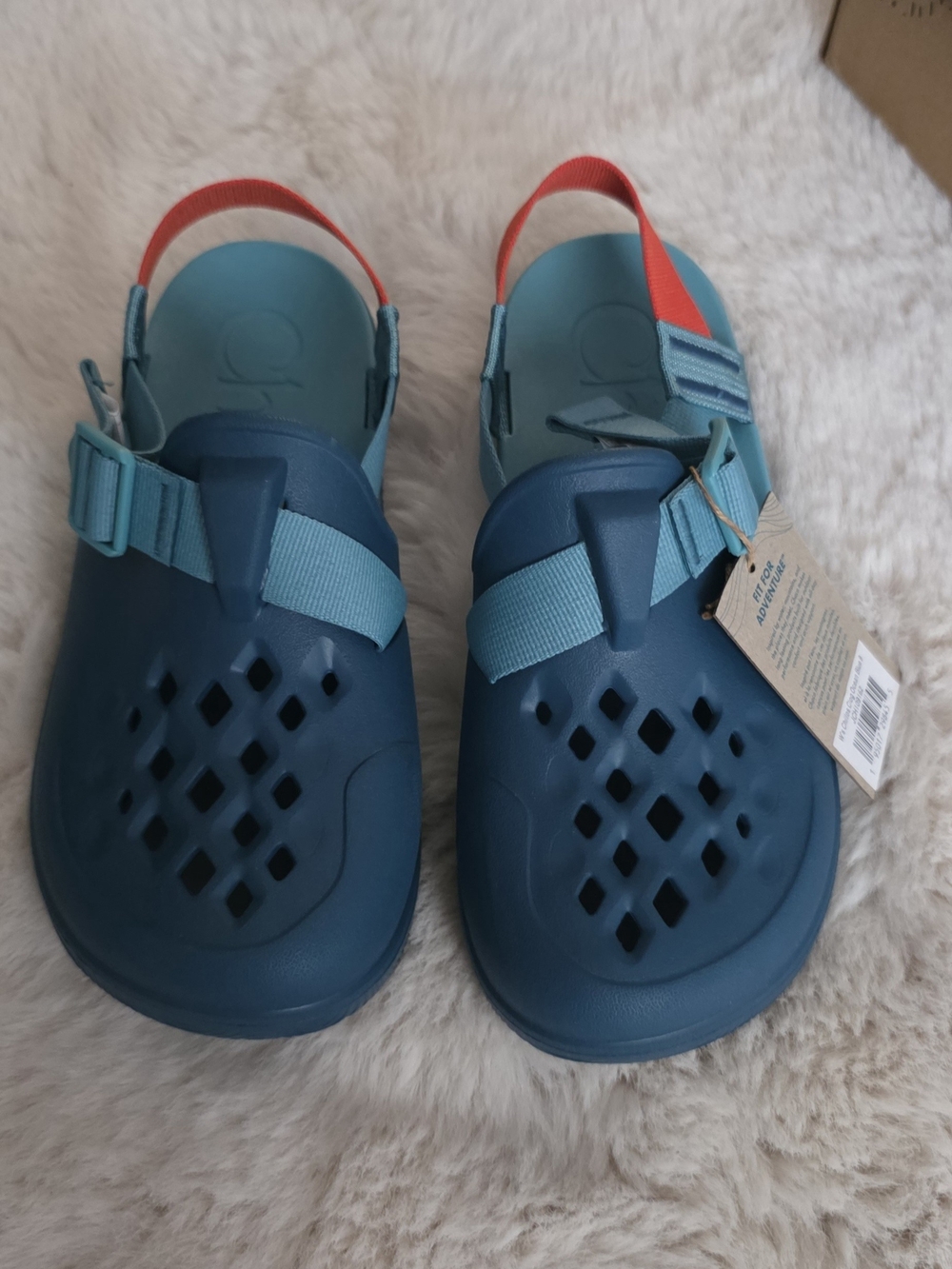 Chaco Teal Blue Slip-On Clogs with Adjustable Strap For Women